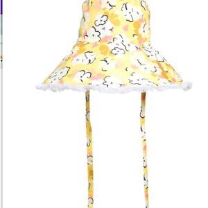 Nordstrom BP Womens Oversized Floppy Bucket Sun Hat | Yellow Floral | O/S